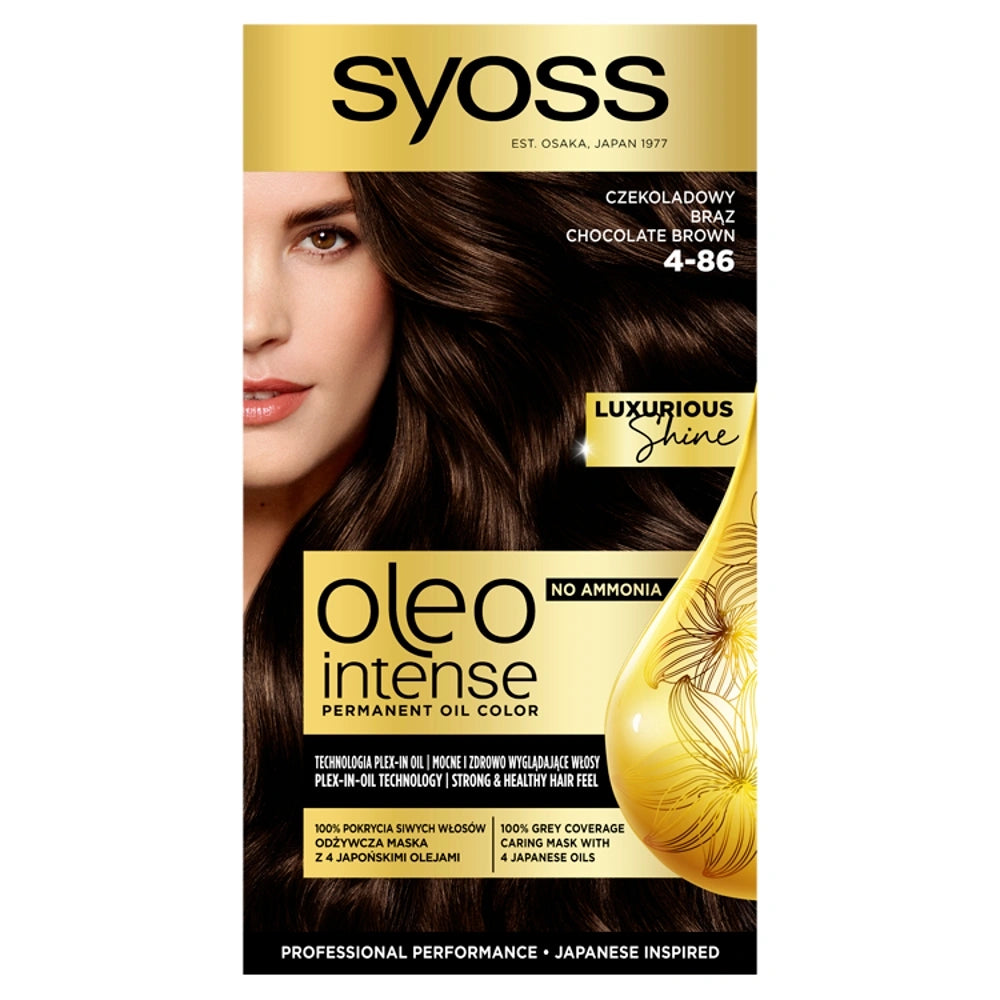 SYOSS Oleo Intense Plaukų dažai su aliejais be amoniako 4-86 Šokoladinis Rudas