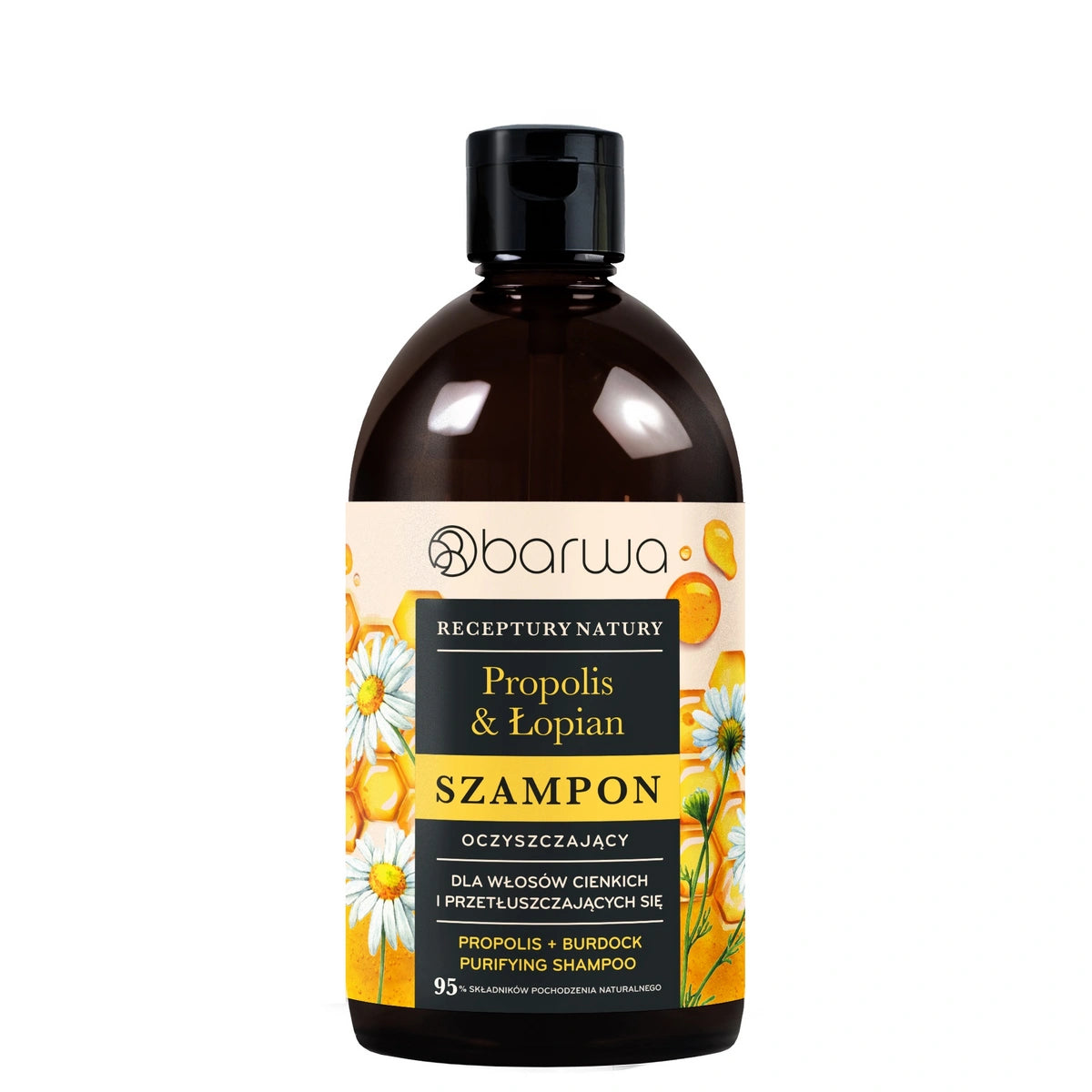 BARWA Receptury Natury Valantis šampūnas ploniams ir riebiems plaukams - Propolis & Dobilas