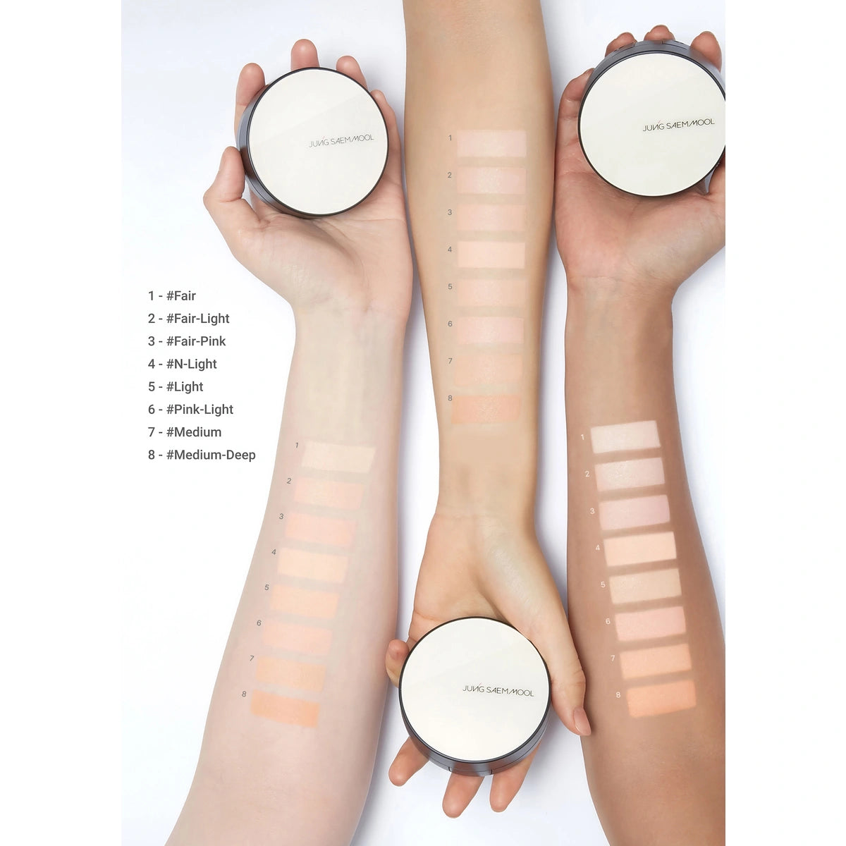 JUNG SAEM MOOL Essential Skin Nuder Cushion Pagrindas veidui + papildymas Medium 2 x 14 g