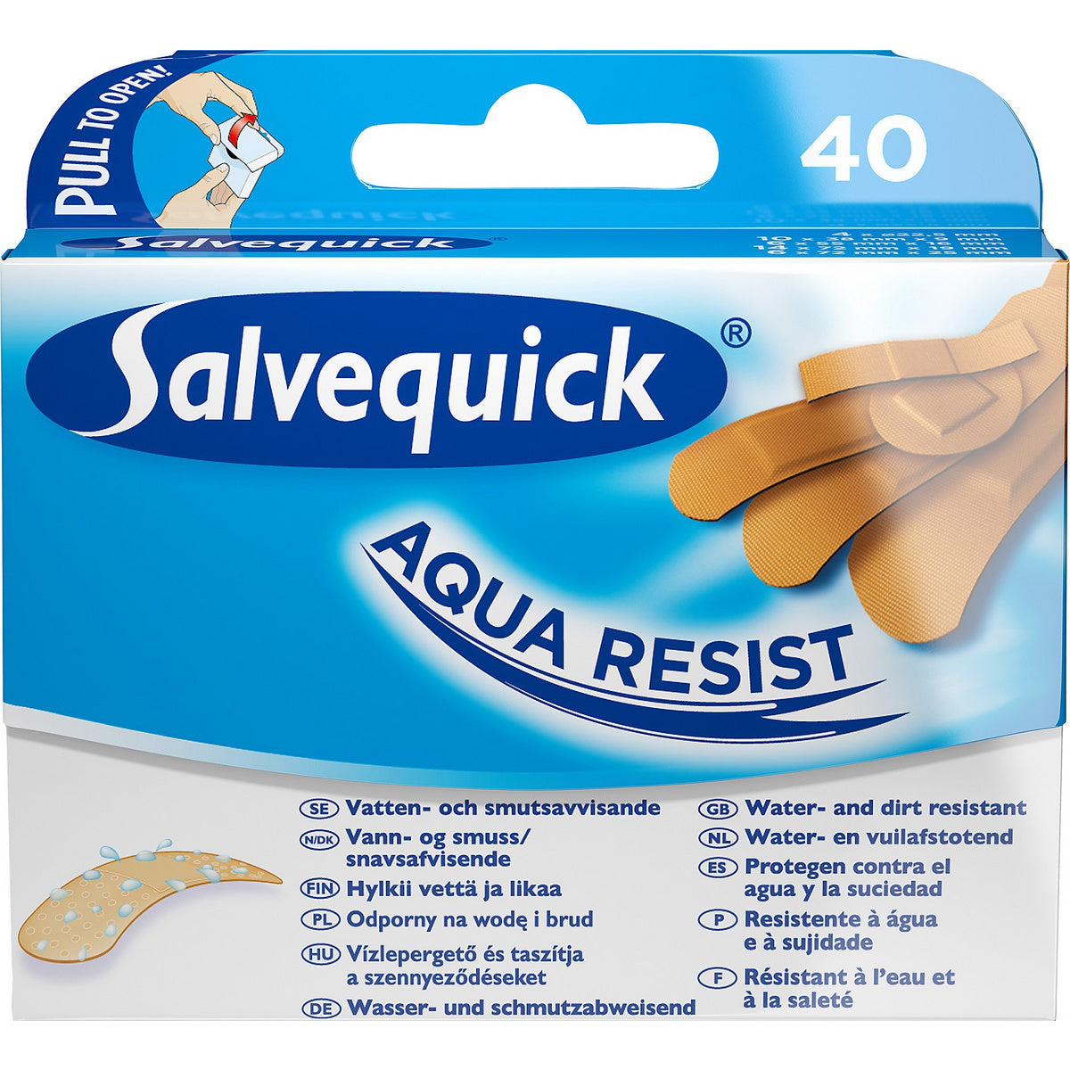 Salvequick Aqua Resist pleistrai, atsparūs vandeniui 1op-40vnt