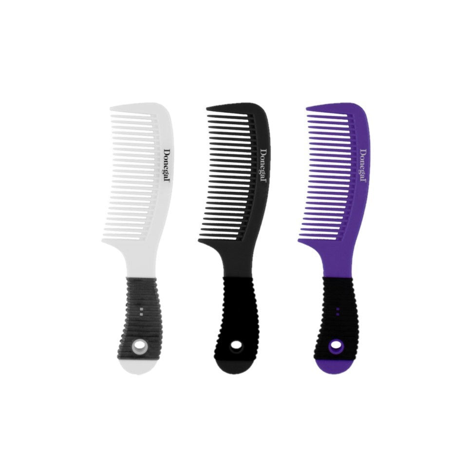 DONEGAL Plaukų šukos su rankena 19,7 cm (9406) 1 vnt. - mišrios spalvos