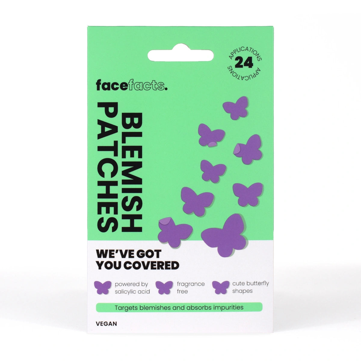 FACE FACTS Blemish Patches pleistrai spuogams - Drugeliai - 1 pakuotė - 24 vnt.