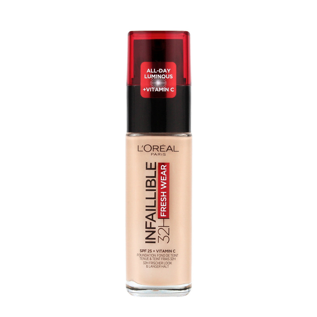 LOREAL Infaillible 32H Fresh Wear Ilgalaikis veido makiažo pagrindas 200 Golden Sand 30 ml
