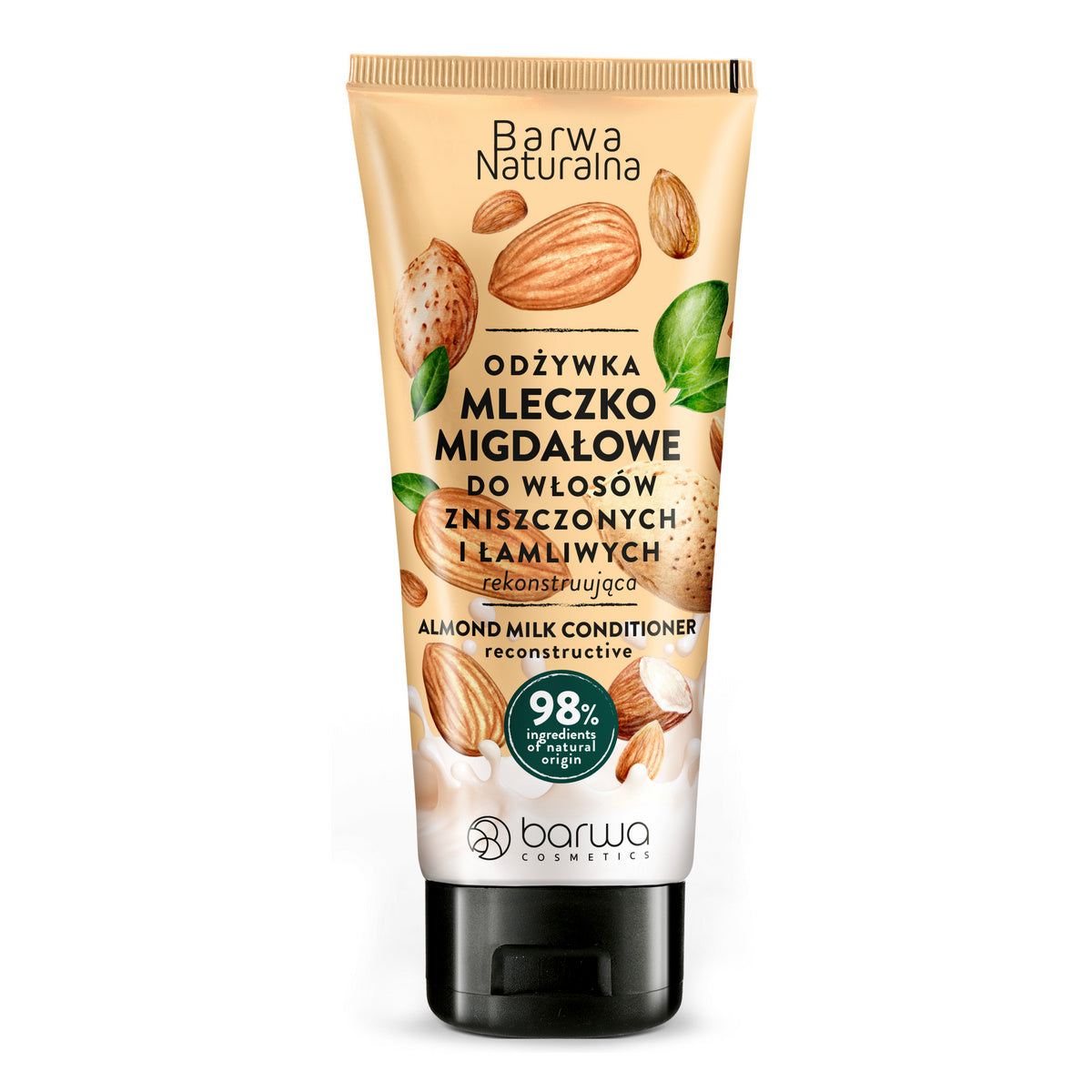 BARWA Natūrali Migdolų Pienas Plaukų Kondicionierius Pažeistiems ir Trapiesiems Plaukams 200ml