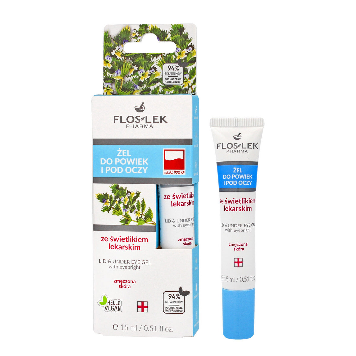 FLOSLEK Aktyvus gelis paakiams ir vokams su vaistažole 15 ml