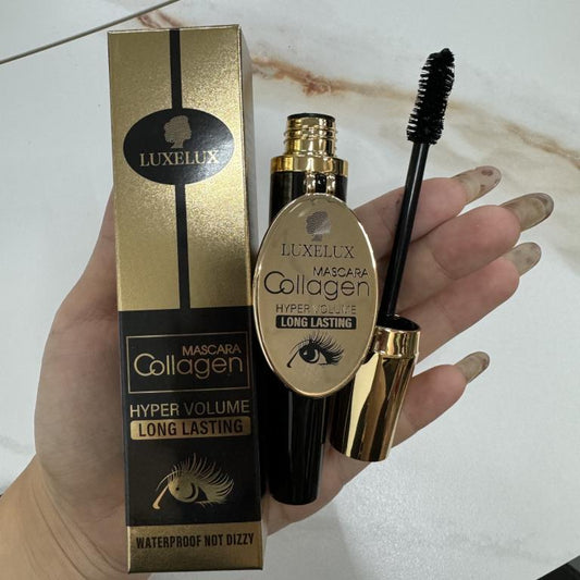LUXELUX blakstienų tušas su kolagenu + veidrodėlis