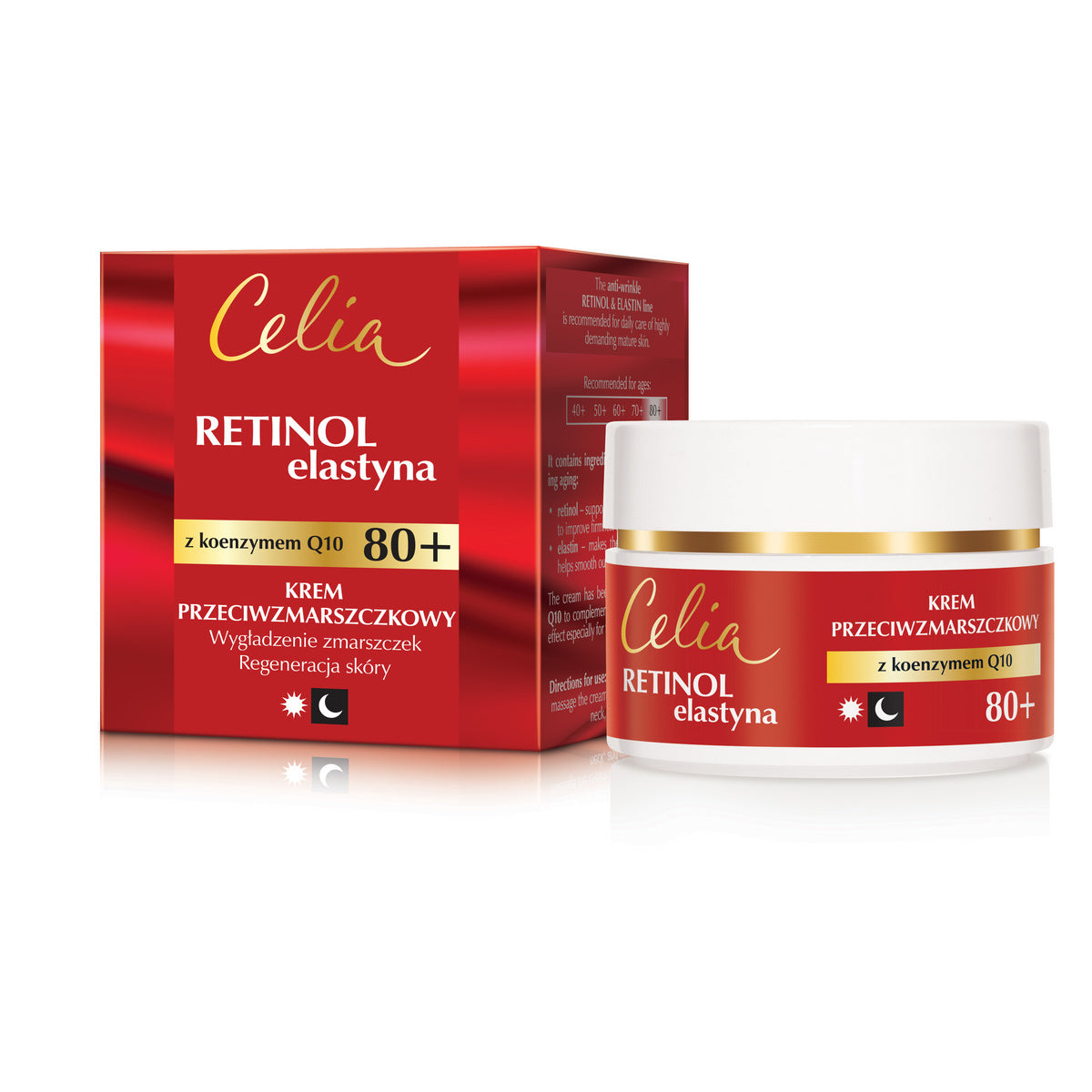 CELIA Retinolis & Elastinas 80+ Kremas nuo raukšlių su koenzimu Q10 dienai ir naktiai 50 ml
