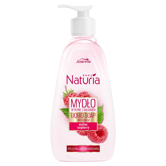 JOANNA Naturia Body Skystas muilas su balzamu Avietė 500 ml