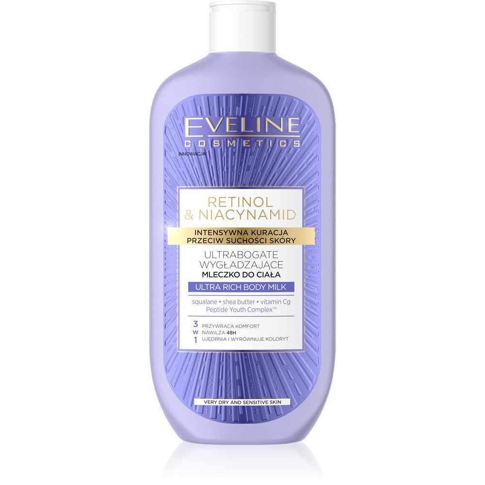 EVELINE Retinol & Niacynamid Ultrabogate glotninė kūno pienelis 3w1 350 ml