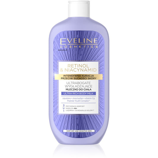 EVELINE Retinol & Niacynamid Ultrabogate glotninė kūno pienelis 3w1 350 ml