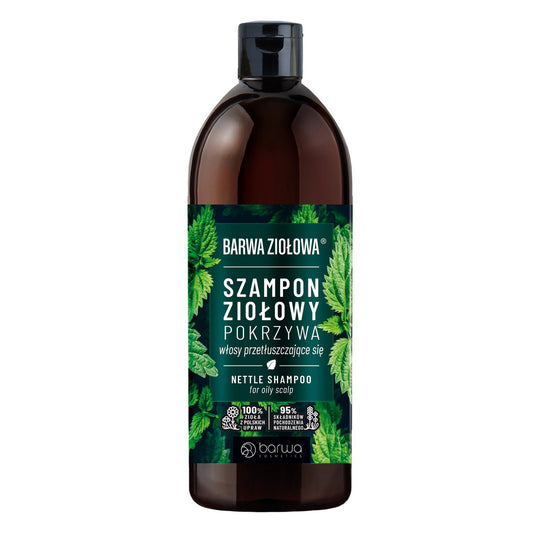 Žolelių šampūnas su dilgėlėmis - riebiai plaukų priežiūrai 480ml