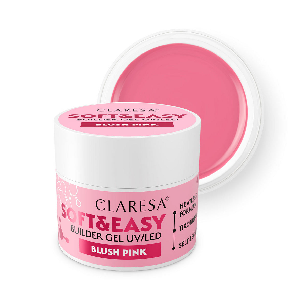 CLARESA N Želė formuojanti nagams Soft&Easy Builder Blush Pink 12g