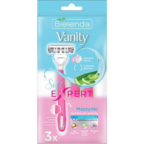 BIELENDA VANITY SOFT EXPERT Moteriškos skustuvai 1op.-3vnt