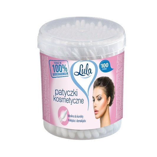 LULA Kosmetiniai pagaliukai makiažo korekcijai ir demakijažui 1op.-100vnt.