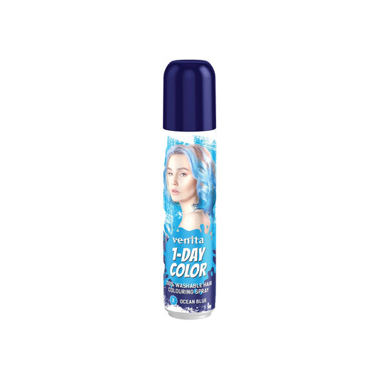 VENITA 1- dienos spalvų purškiklis plaukams - nr 2 Ocean Blue (mėlynas) 50ml