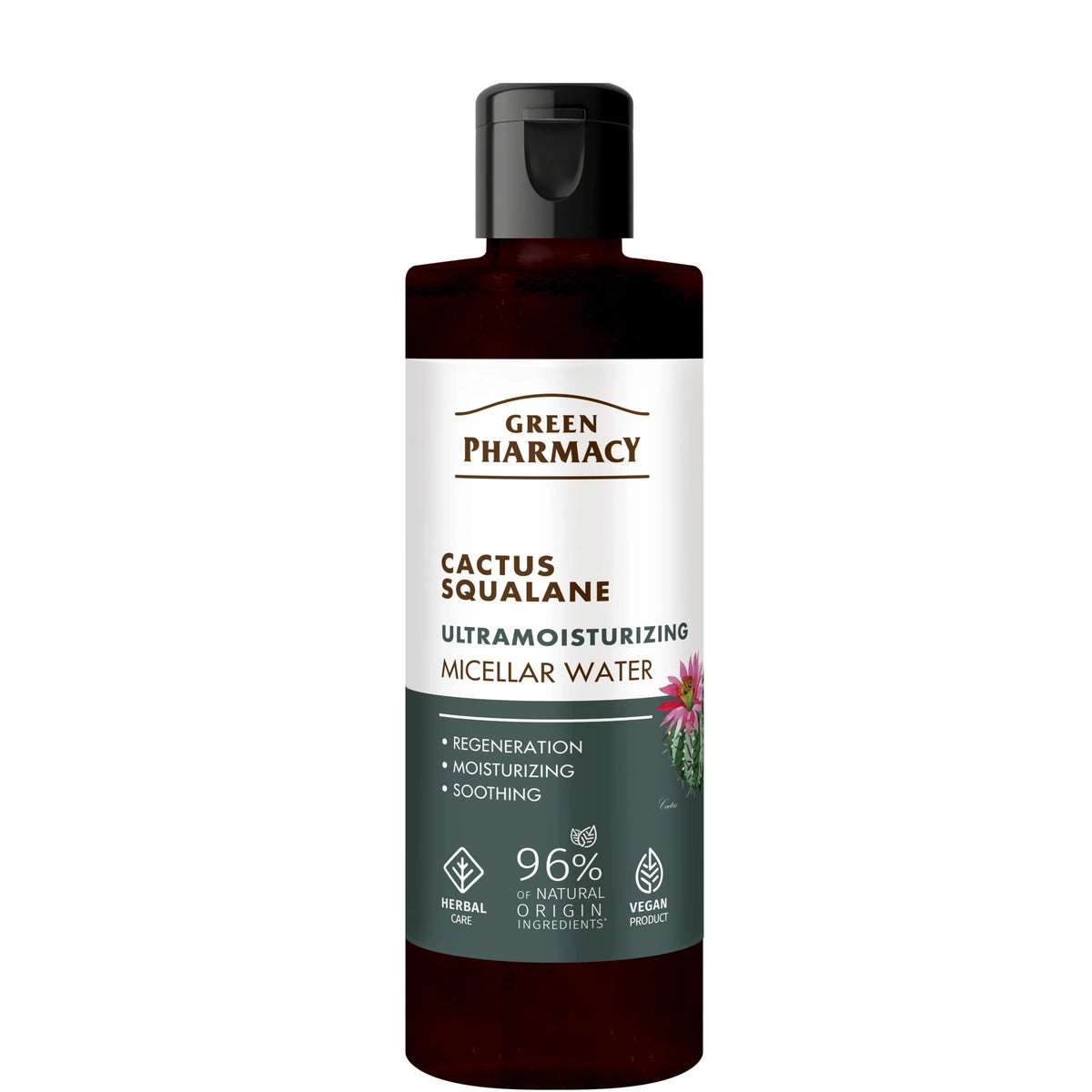 GREEN PHARMACY Kaktusas + Skvalanas Ultranatūralus micelinis vanduo veidui 200 ml