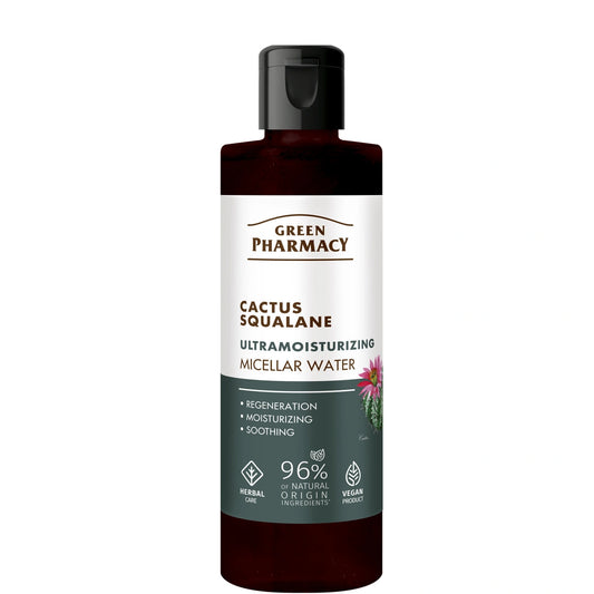 GREEN PHARMACY Kaktusas + Skvalanas Ultranatūralus micelinis vanduo veidui 200 ml
