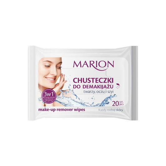 MARION Veido, akių ir kaklo makiažo valymo servetėlės 20 vnt.