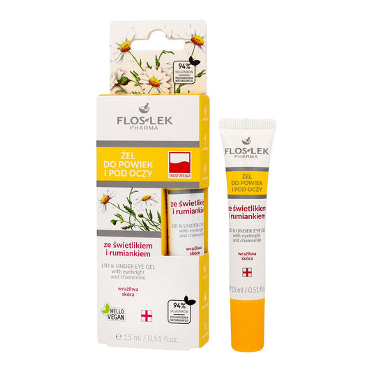 FLOSLEK Akys Gelis paakiams ir vokams su šviesiukais ir ramunėlėmis 15 ml
