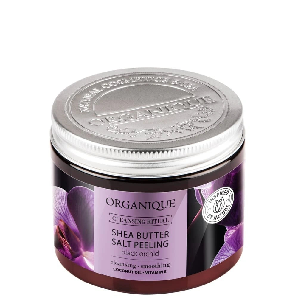 ORGANIQUE Juodųjų orchidėjų druskos šveitiklis su shea sviestu 200g