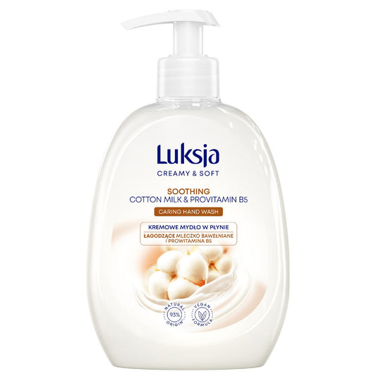 Luksja Creamy & Soft Raminantis Kreminis Skystas Muilas su Medvilnės Pieneliu ir Provitamina B5 500ml
