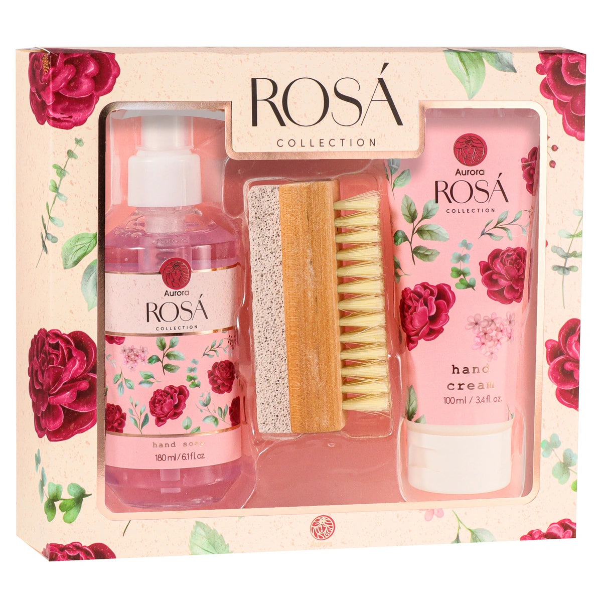 AURORA Dovanų rinkinys su šepetėliu Rosa Box - 3 produktai