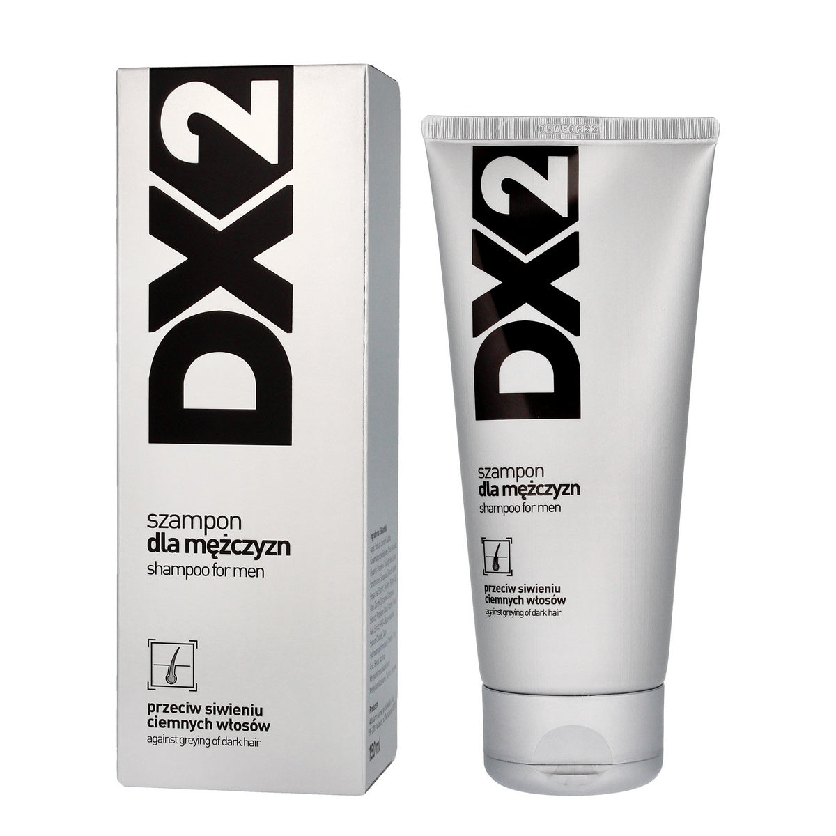 DX2 Šampūnas nuo žilimo tamsiems plaukams 150 ml