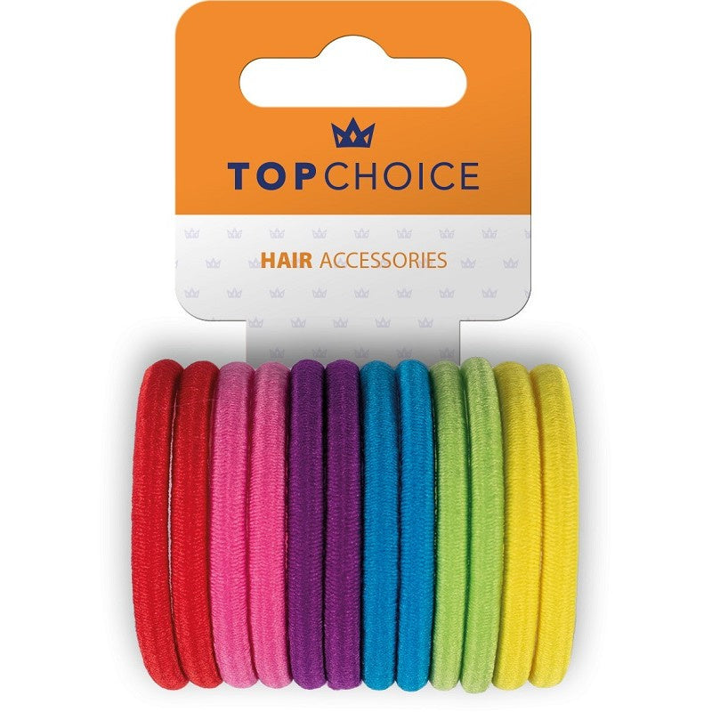 TOP CHOICE Plaukų gumelės mišrių spalvų 1 pakuotė - 12 vnt.