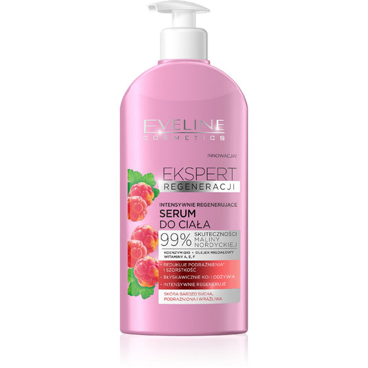EVELINE Ekspert Regeneracijos Intensyviai Regeneruojantis Kūno Serumas - Šiaurės Avietė 350 ml
