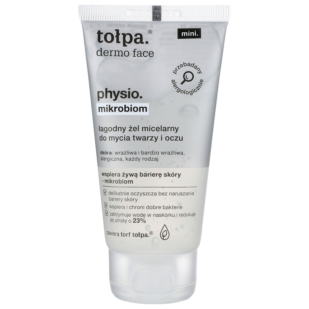 TOŁPA Dermo Veido Physio Mikrobiomas Švelnus micelinis gelis veidui ir akims 75 ml (mini)