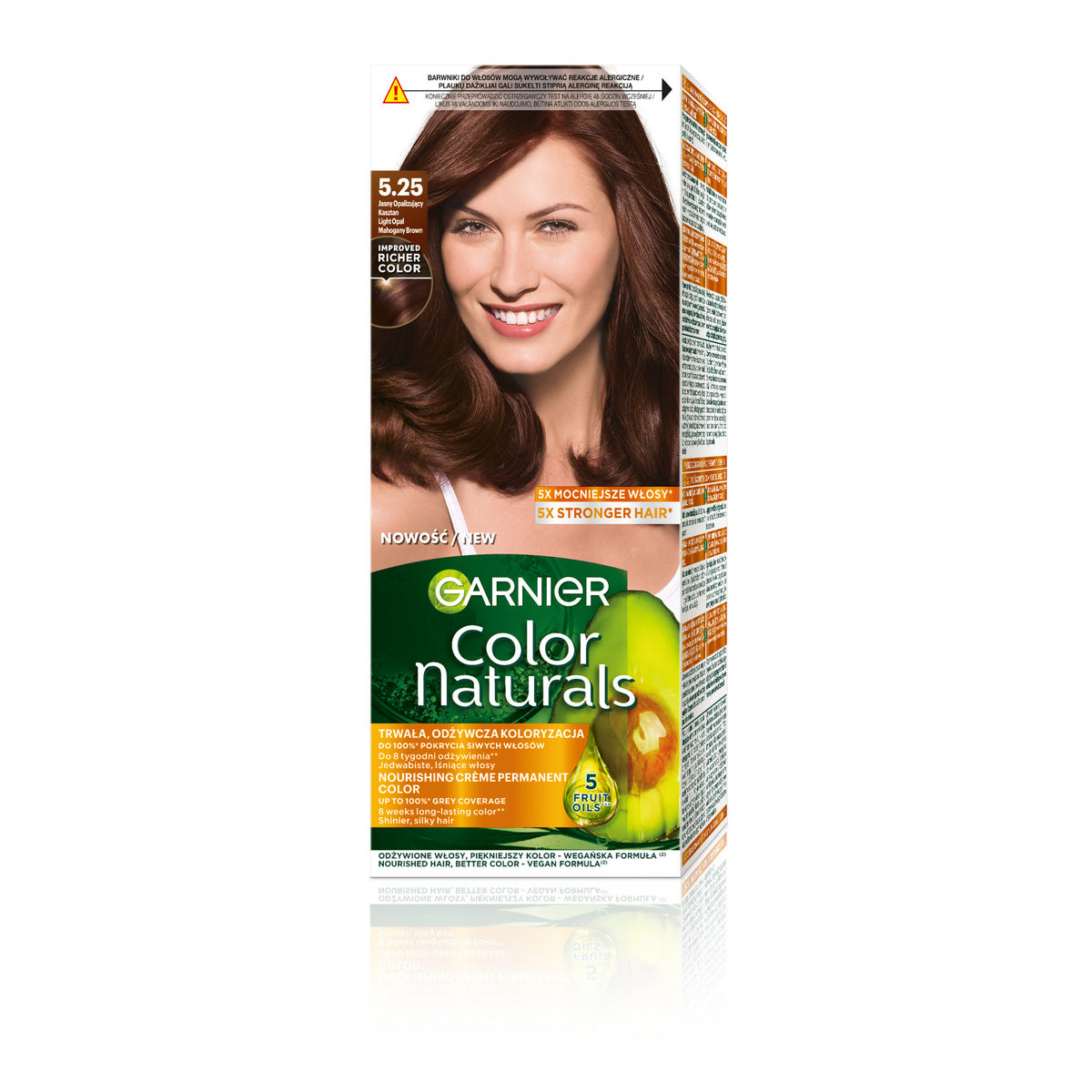 GARNIER Color Naturals Plaukų dažai nr 5.25 - Šviesus opalizuojantis kaštonas