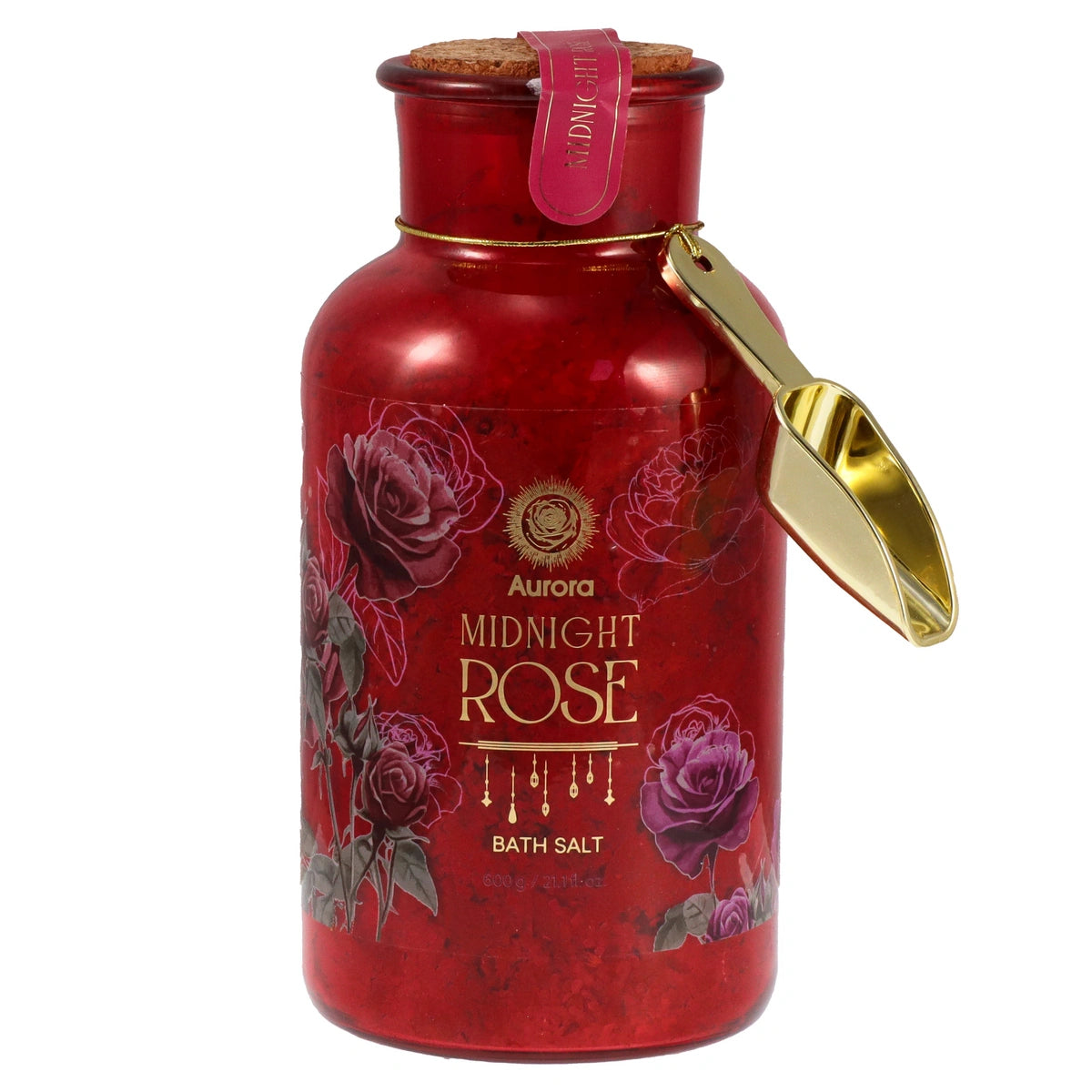 AURORA Dovanų rinkinys Midnight Rose Druskos voniai su džiovinta rože 600 g
