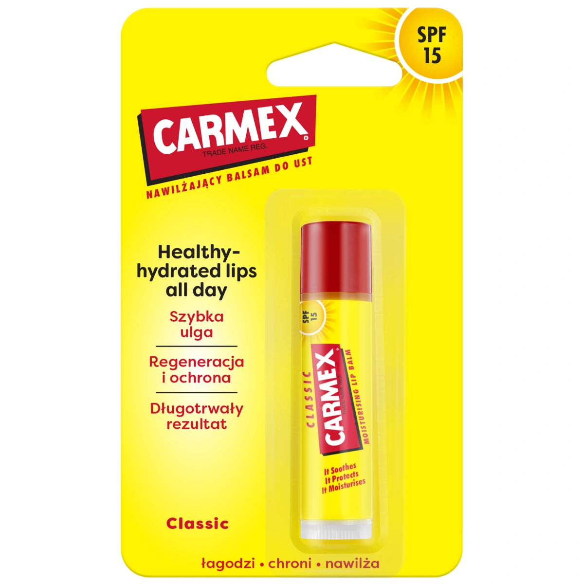 CARMEX Apsauginis lūpų balzamas Classic SPF 15 4,25 g