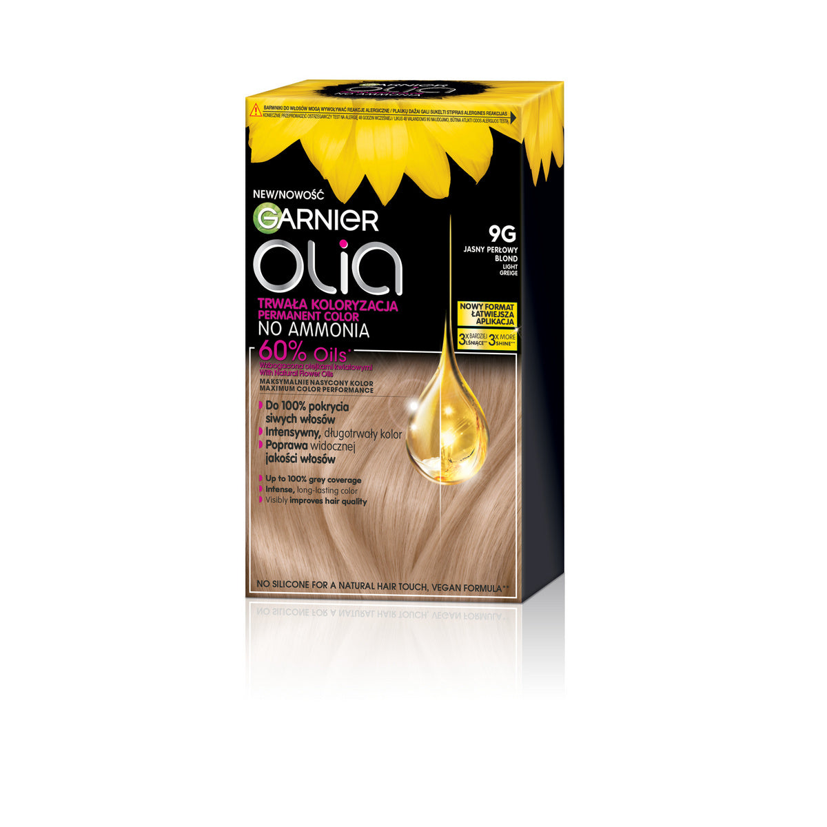 GARNIER Olia Plaukų dažai nr. 9G Light Greige - Šviesus perlų blondas
