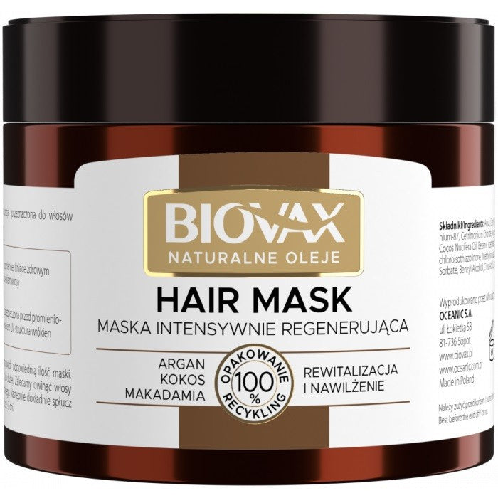 L`BIOTICA Biovax plaukų kaukė intensyviai regeneruojanti - Natūralūs aliejai 250ml