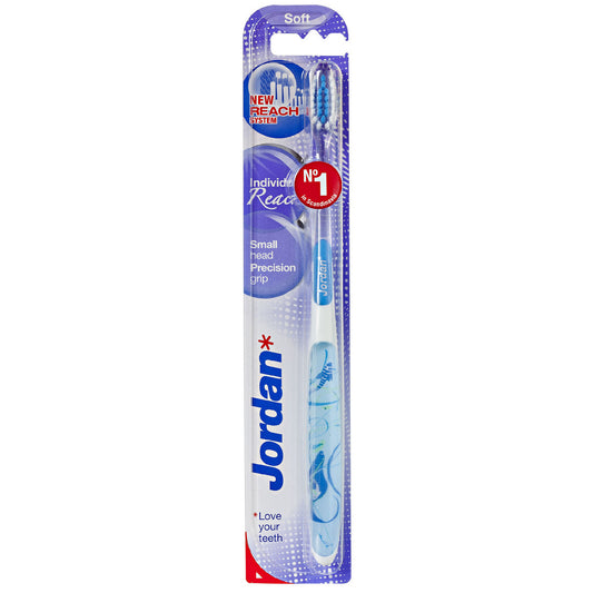 Jordan Dantų šepetėlis Individual Reach Soft 1 vnt - mišrių spalvų
