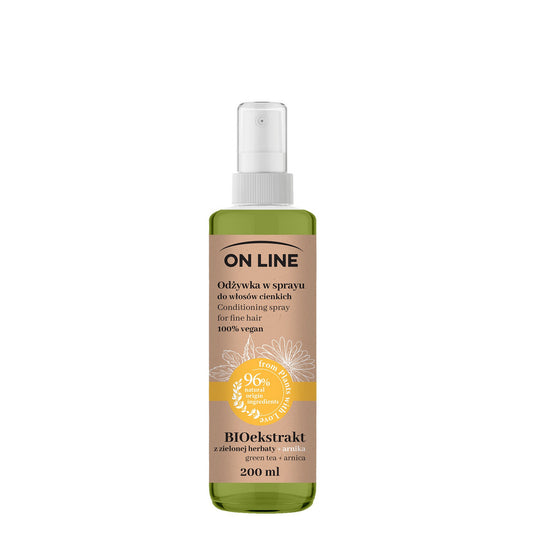 On Line From Plants With Love Plaukų kondicionierius purškiklis BIOekstraktas iš Žaliosios Arbatos ir Arnikos 200ml