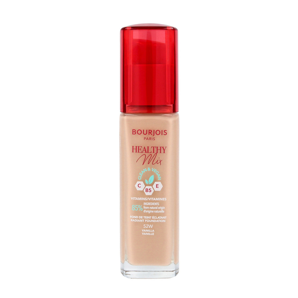 Bourjois Veido pagrindas Healthy Mix Clean&Vegan - nr 52W Vanilla 30ml
