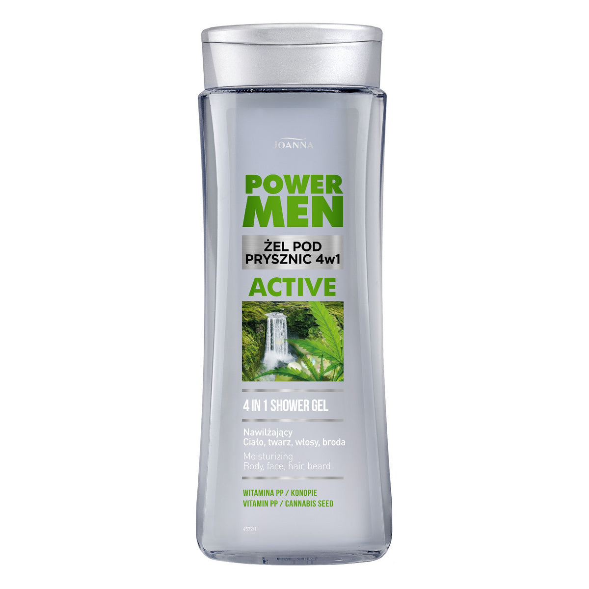 JOANNA Power Men Dušo gelis 4w1 Active - Kanapės ir Vit. PP 300 ml