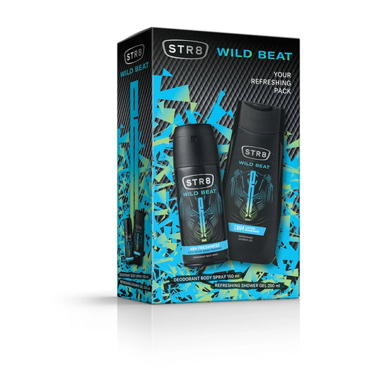 STR8 Dovanų rinkinys vyrams Wild Beat (Dezodorantas purškiklis 150ml + Dušo gelis 250ml)