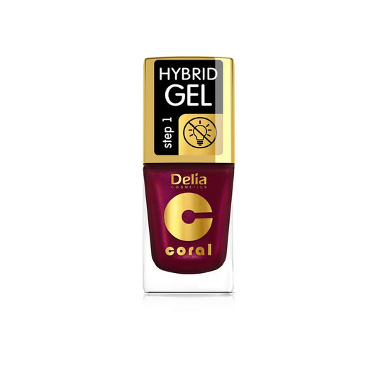 DELIA COSMETICS Koralo Hibridinis Gelis Nagų Lakas nr. 61 Perlamutrinė Avietė 11ml