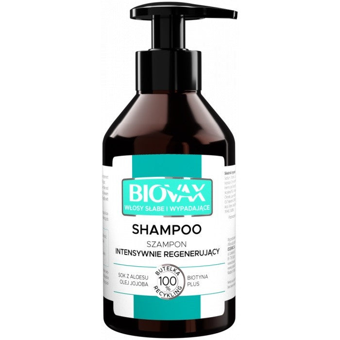 L`BIOTICA Biovax Intensyviai regeneruojantis šampūnas - silpni ir slenkantys plaukai 200ml
