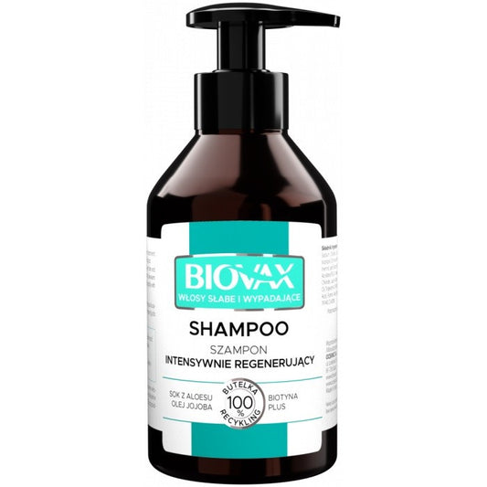 L`BIOTICA Biovax Intensyviai regeneruojantis šampūnas - silpni ir slenkantys plaukai 200ml