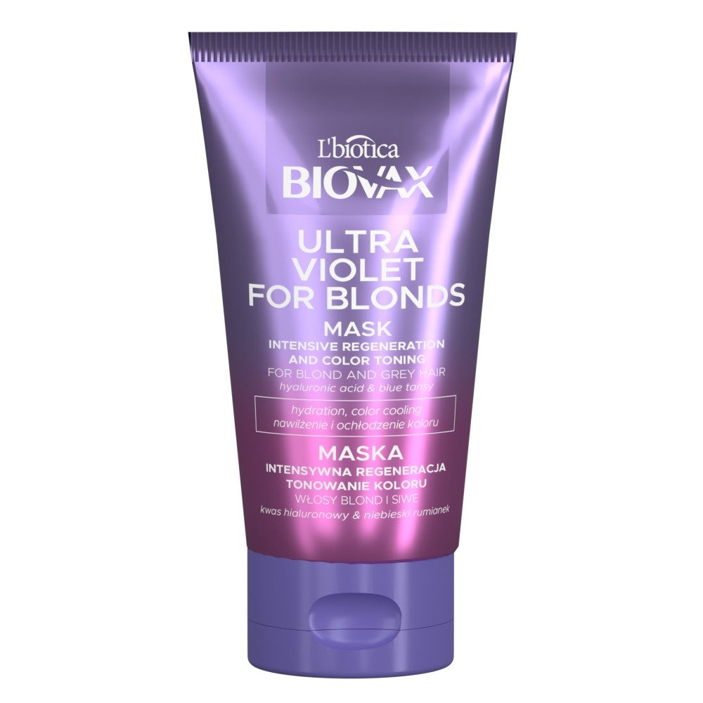 L`BIOTICA Biovax Ultra Violet for Blonds Intensyvi regeneruojanti kaukė