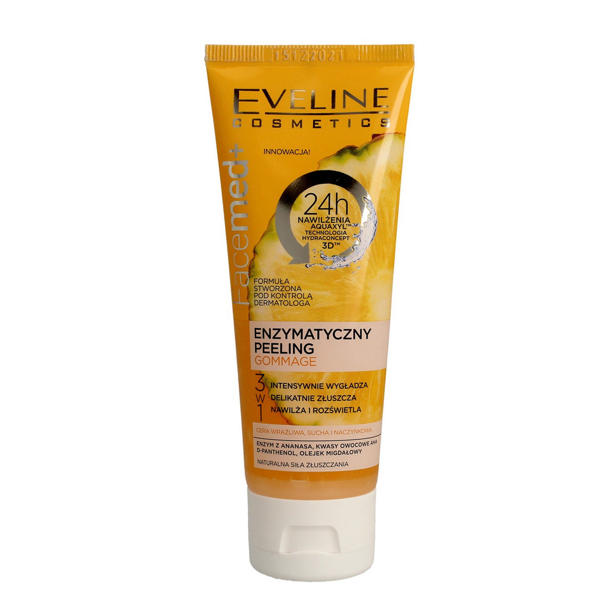 EVELINE Facemed+ Enzimatinis gommage pilingas - jautriai, sausai ir kapiliarinei odai 50 ml