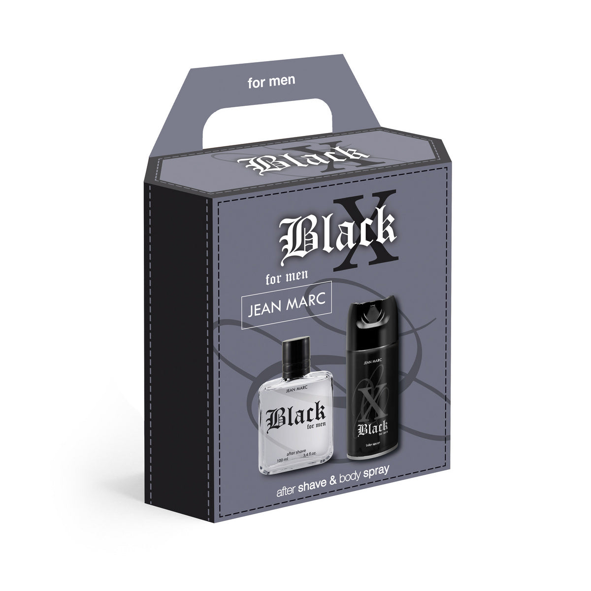 JEAN MARC X Black Dovanų rinkinys vyrams - Dezodorantas 150 ml + Po skutimo vanduo 100 ml
