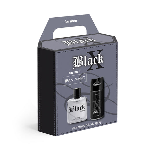 JEAN MARC X Black Dovanų rinkinys vyrams - Dezodorantas 150 ml + Po skutimo vanduo 100 ml