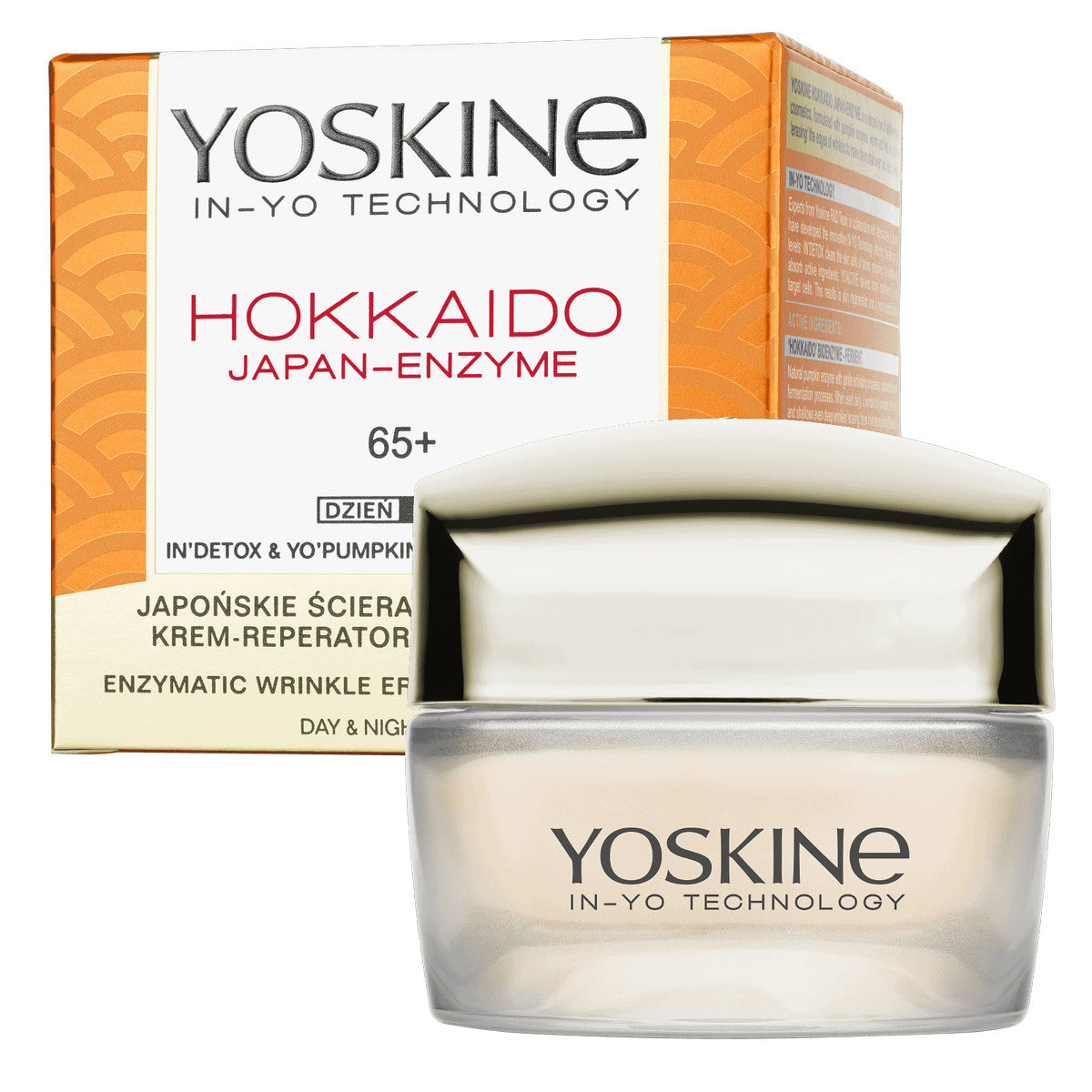 YOSKINE Hokkaido Japan-Enzyme 65+ Kremas prieš raukšles su peptidais ir fermentais iš moliūgo 50 ml