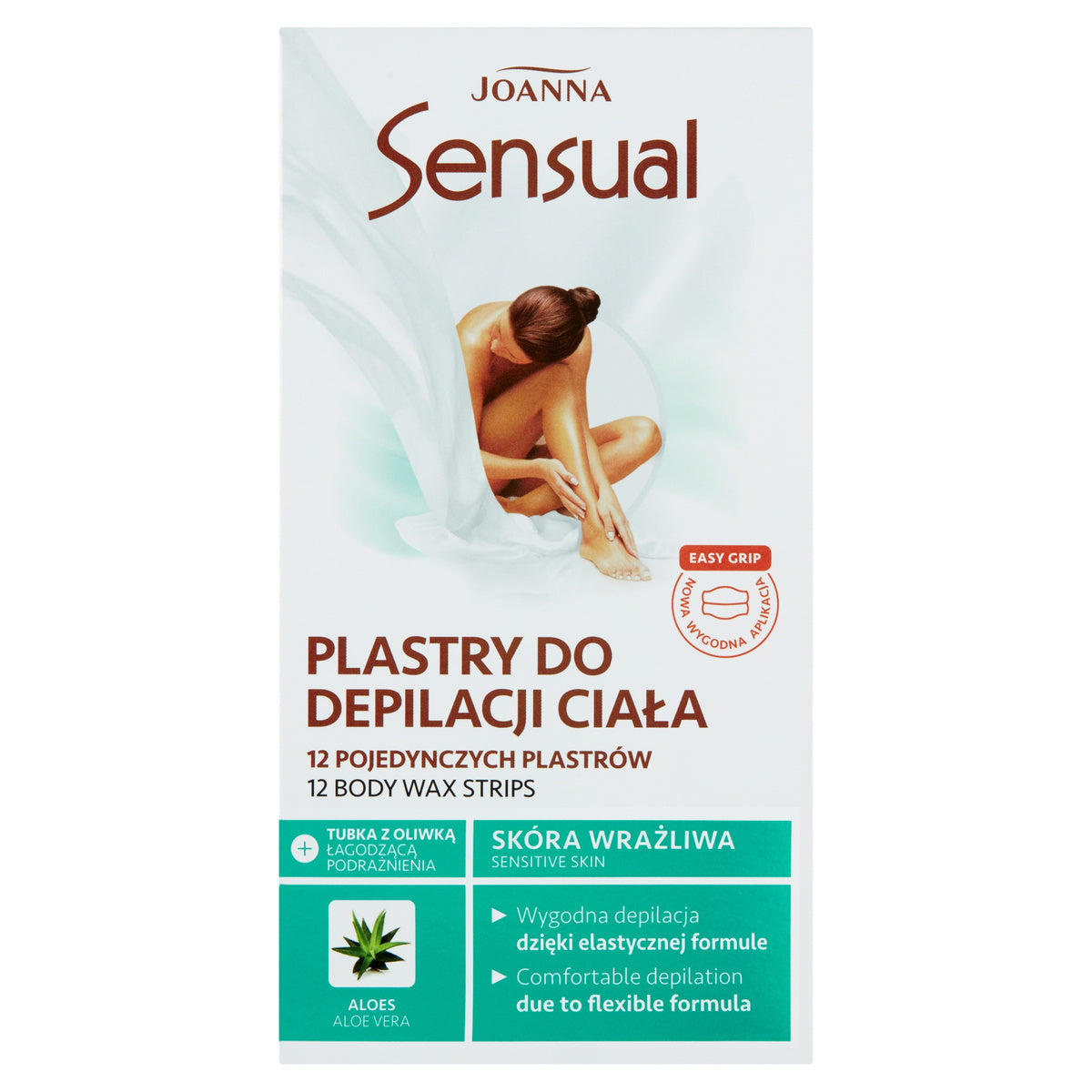 JOANNA Sensual depiliacijos pleistrai - jautriai odai Aloe 1 vnt. (12 vnt.)
