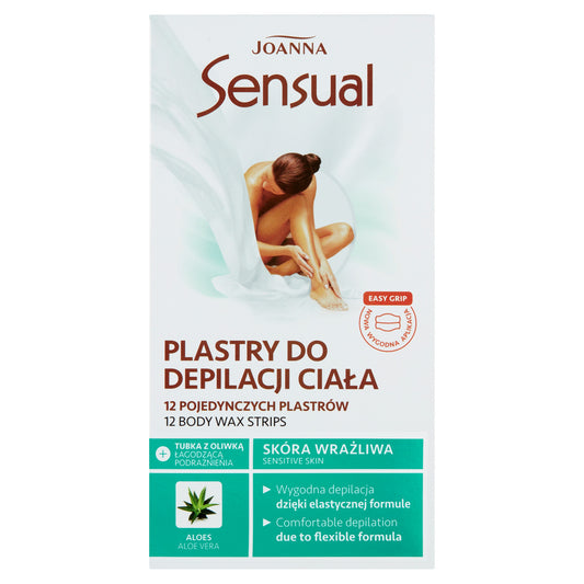 JOANNA Sensual depiliacijos pleistrai - jautriai odai Aloe 1 vnt. (12 vnt.)